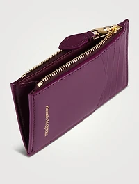 Skull Leather Zip Card Holder