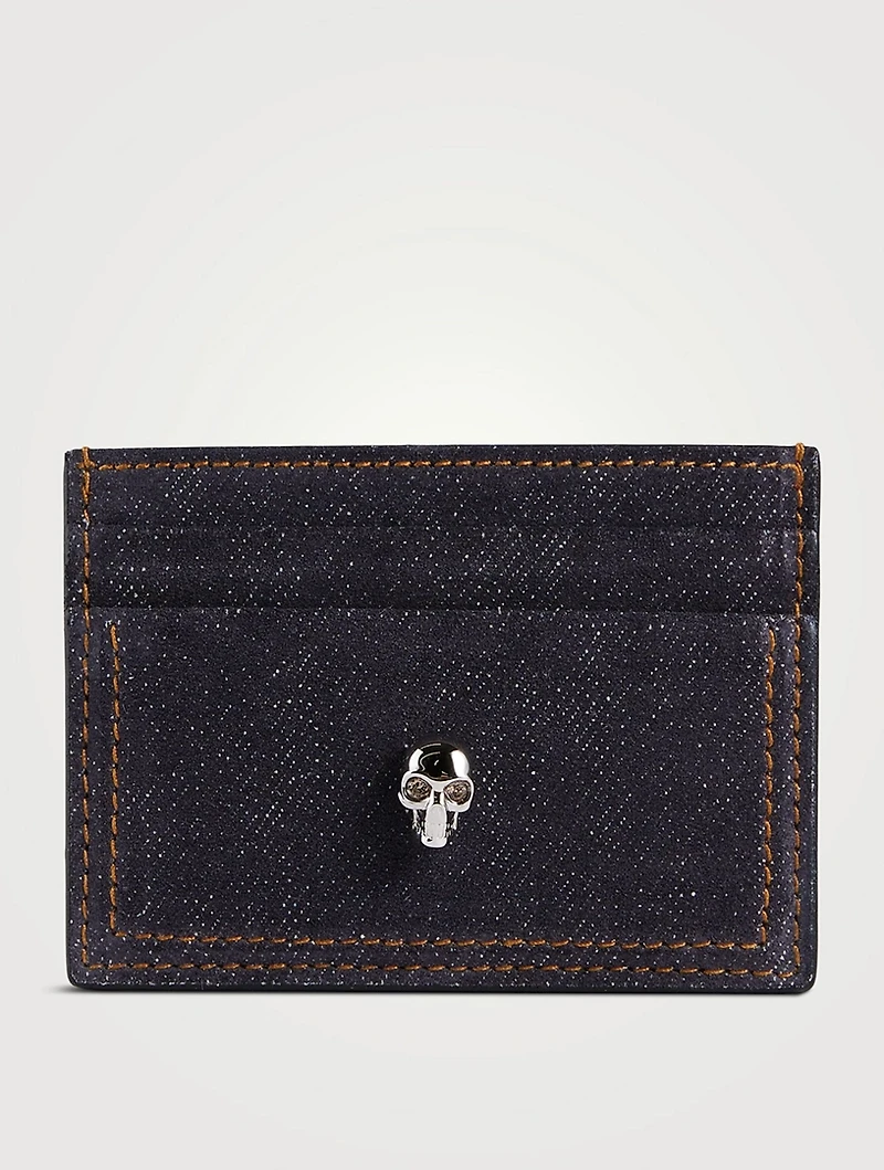Skull Denim Card Holder