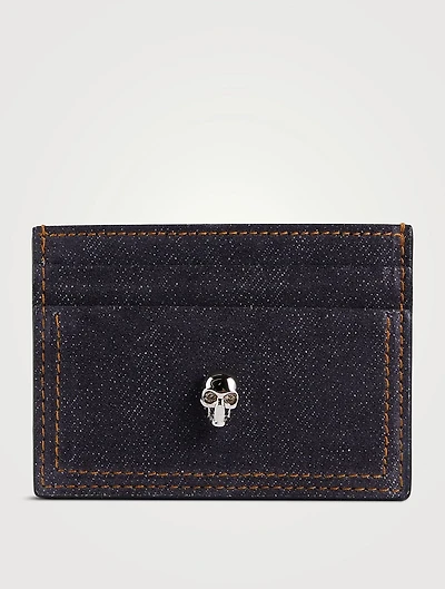 Skull Denim Card Holder