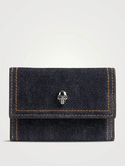 Skull Denim Envelope Card Holder