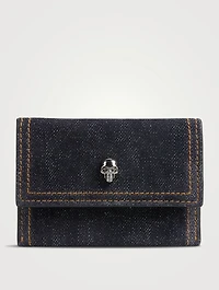Skull Denim Envelope Card Holder