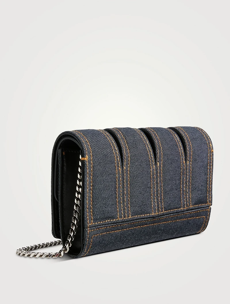 The Slash Four-Ring Denim Clutch