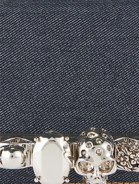 Mini The Biker Jewelled Denim Satchel