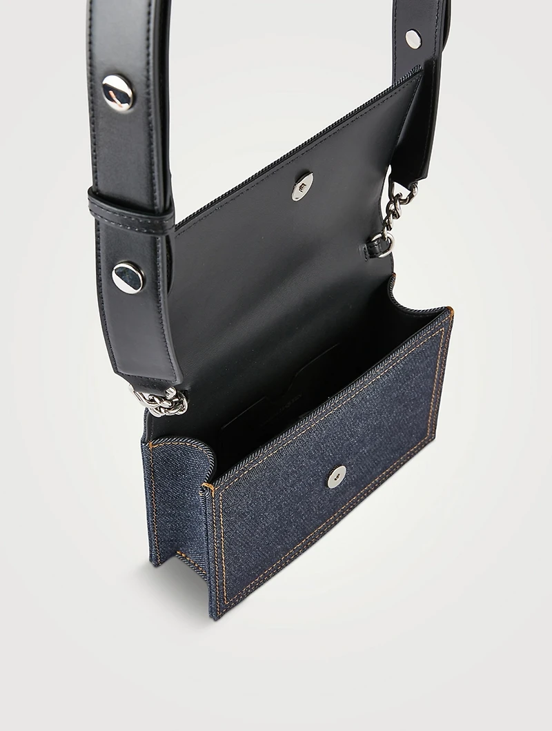 Small Biker Skull Denim Bag