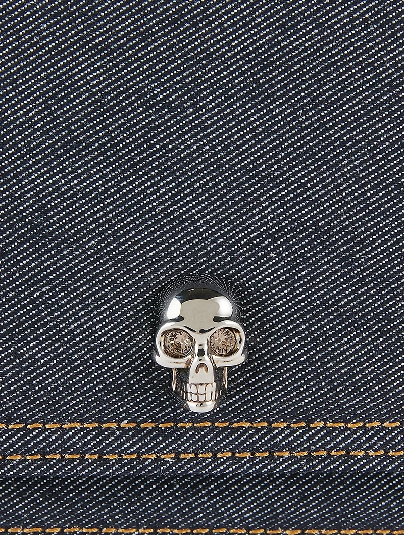 Small Biker Skull Denim Bag