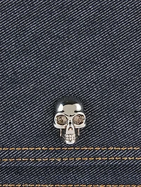 Small Biker Skull Denim Bag