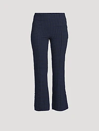 Checkered Seersucker Crop Pants