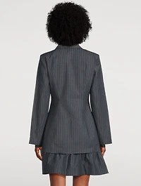 Single-Breasted Blazer Pinstripe Print