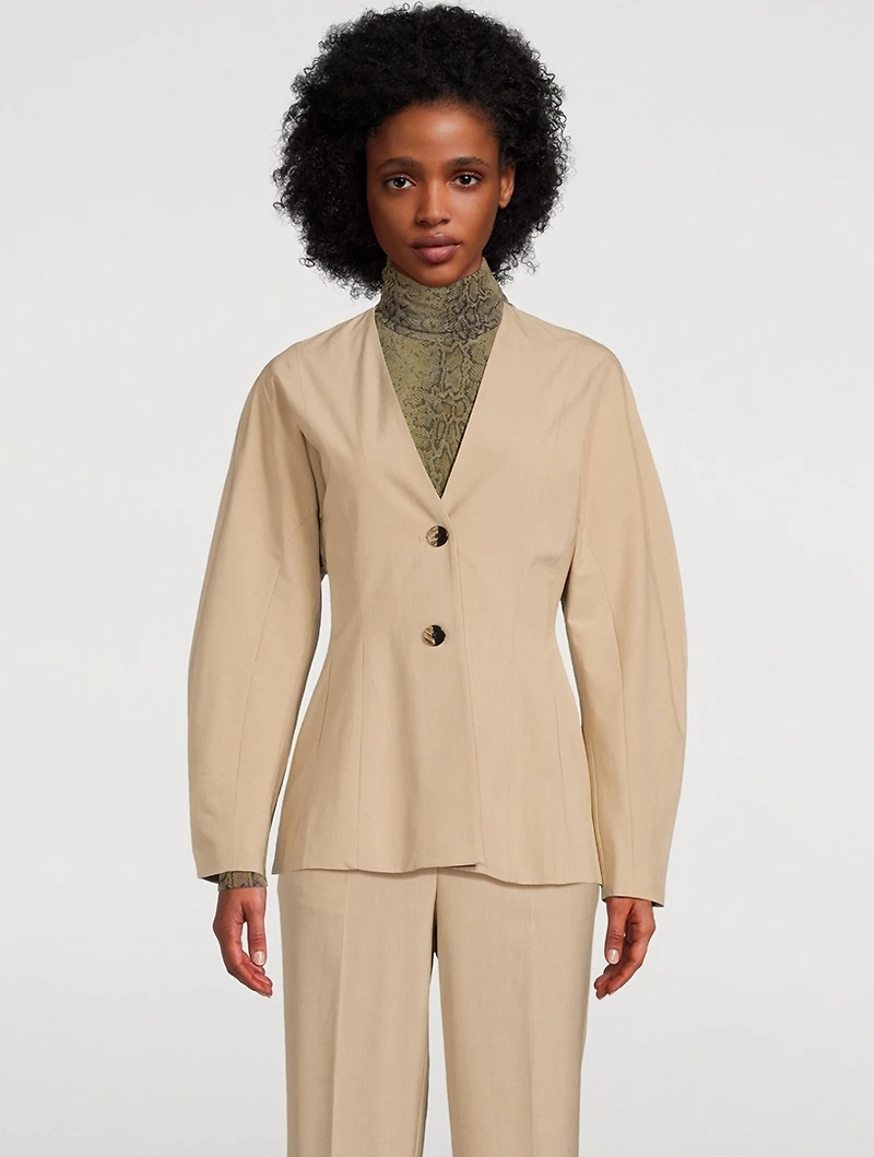 Drapey Melange Shaped Blazer