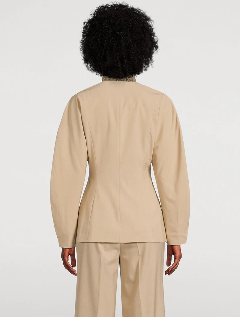 Drapey Melange Shaped Blazer