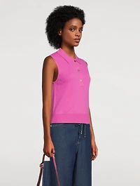 Wool And Cashmere Sleeveless Polo