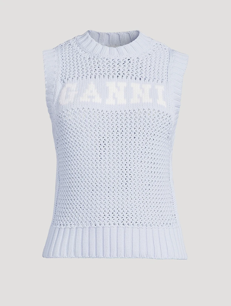 Cotton-Blend Rope Vest