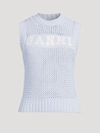 Cotton-Blend Rope Vest