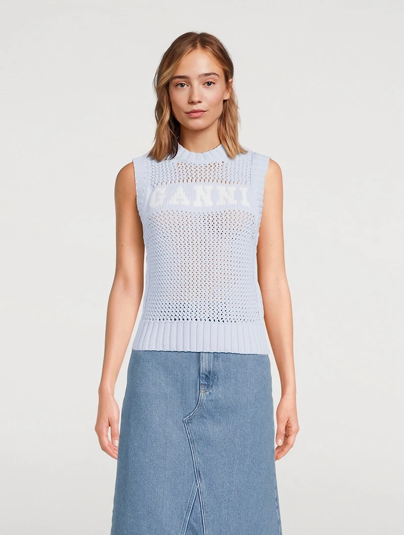 Cotton-Blend Rope Vest