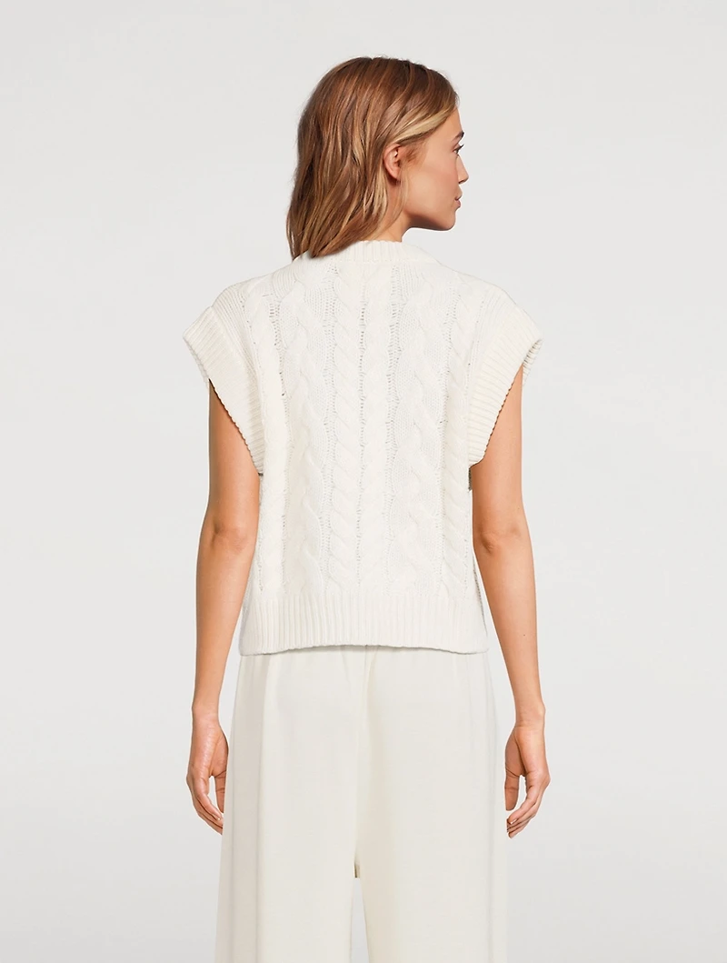 Hayley Cashmere Cable-Knit Sweater Vest