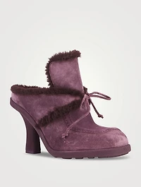 Highland Shearling-Trimmed Suede Mules