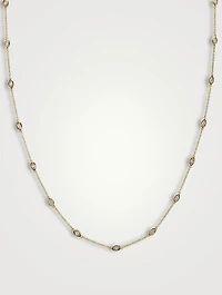 Gold Marquis Segment Necklace With Diamonds