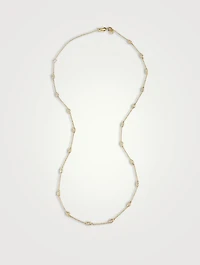 Gold Marquis Segment Necklace With Diamonds