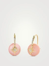 Starburst Pink Opal Earrings With Diamonds