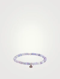 Hackmanite Beaded Bracelet With Gold, Amethyst And Diamond Evil Eye Charm
