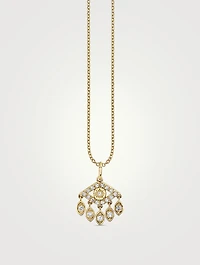 Gold Evil Eye Charm Necklace With Diamonds