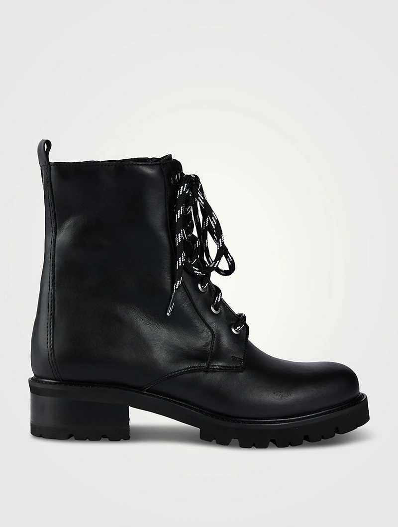 Clover Leather Laced Ankle Boots