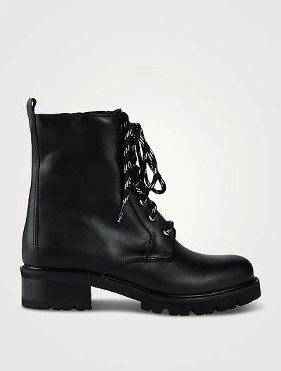 Clover Leather Laced Ankle Boots