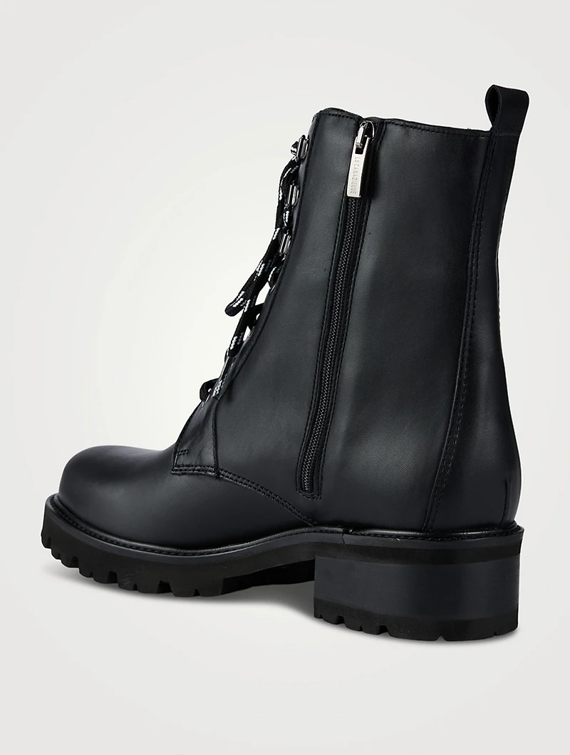 Clover Leather Laced Ankle Boots