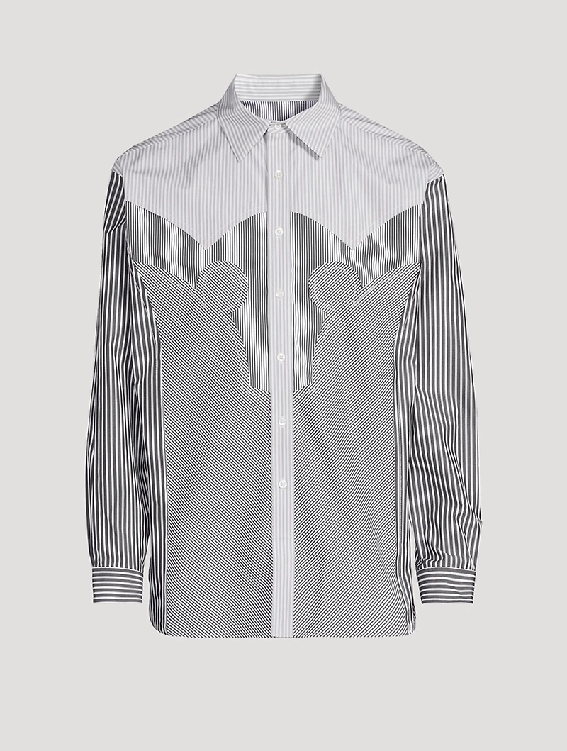 Yoke Stripe Cotton Shirt