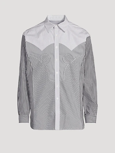 Yoke Stripe Cotton Shirt