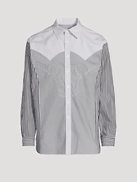 Yoke Stripe Cotton Shirt