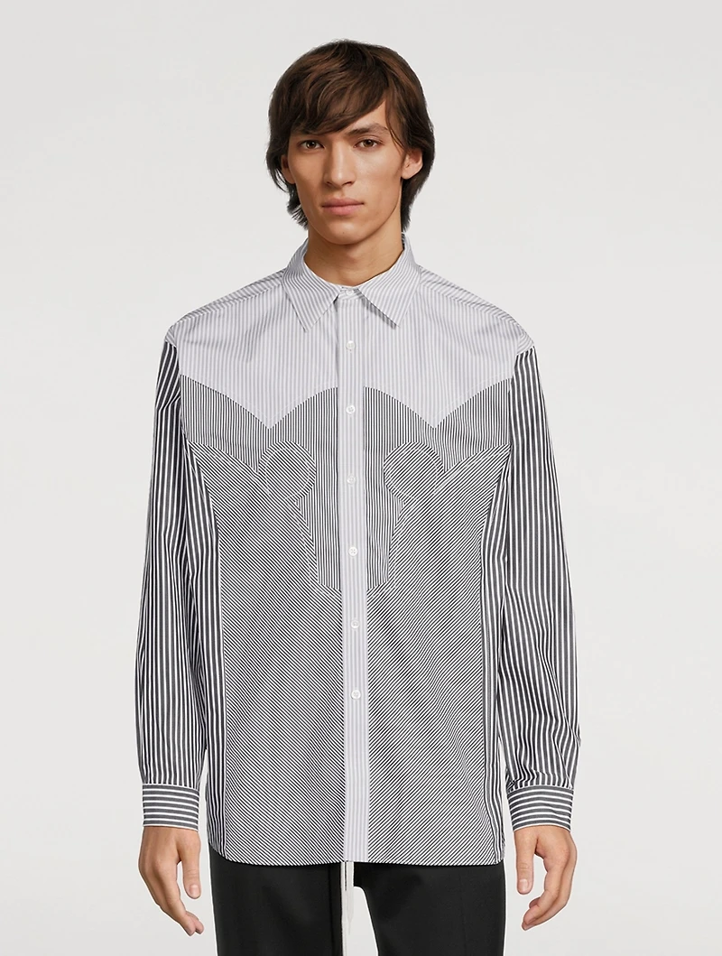 Yoke Stripe Cotton Shirt