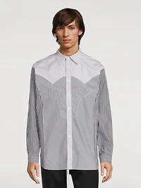 Yoke Stripe Cotton Shirt