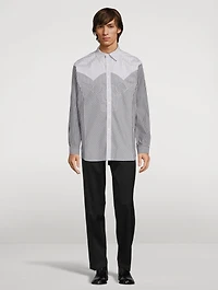 Yoke Stripe Cotton Shirt