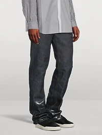 Lacquered Turn-Up Jeans