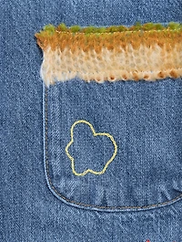 Denim Shirt With Mohair Patches