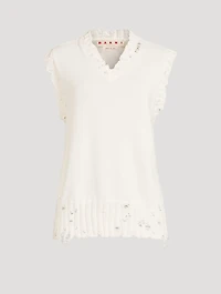 Cotton V-Neck Sweater Vest