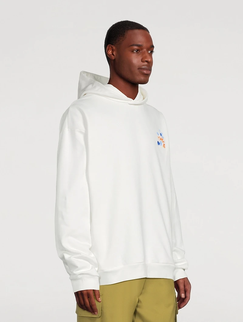 Dripping Logo Cotton Hoodie