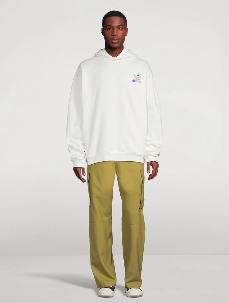 Dripping Logo Cotton Hoodie