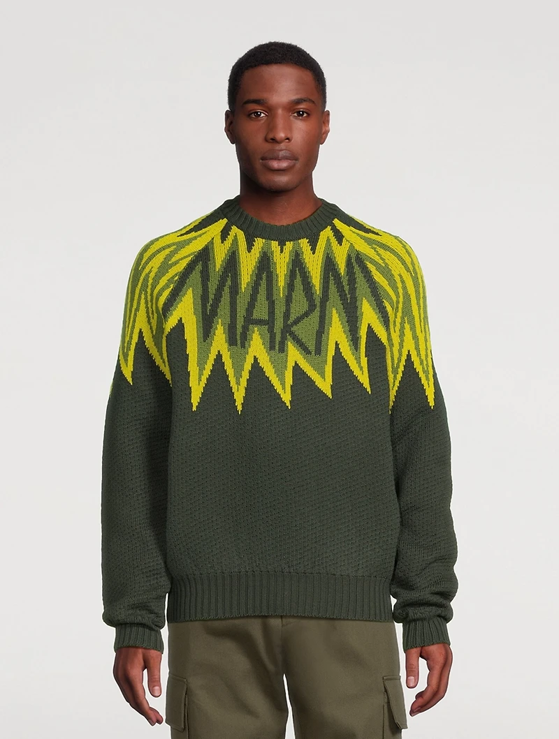Wool And Cotton Logo Sweater