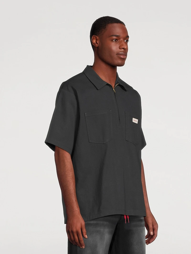 Half-Zip Short-Sleeve Shirt