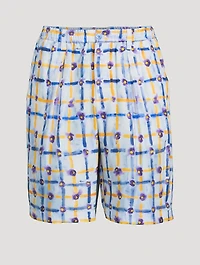 Habotai Silk Shorts Saraband Print