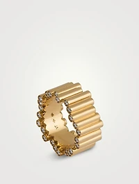 Edge 18K Gold Ring With Diamonds
