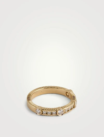 Rayon 18K Gold Ring With Diamonds
