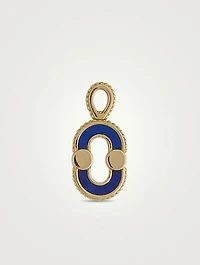 Magnetic 18K Gold Recto Verso Pendant With Lapis Lazuli And Turquoise
