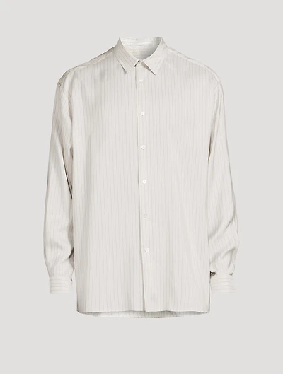 Albie Silk Shirt Pinstriped Print