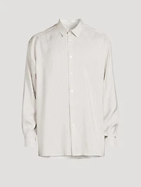 Albie Silk Shirt Pinstriped Print