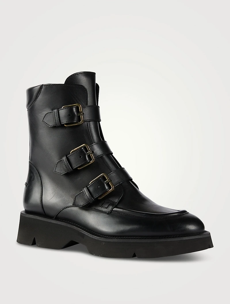 Benwin Leather Combat Boots