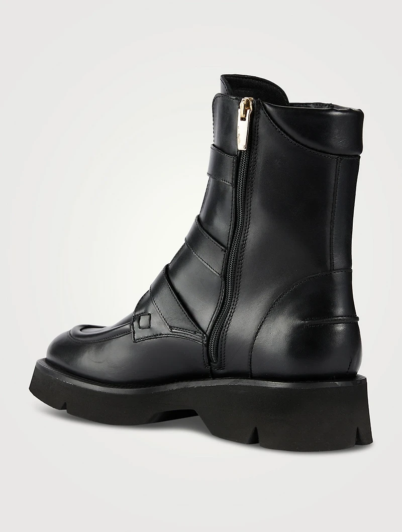 Benwin Leather Combat Boots