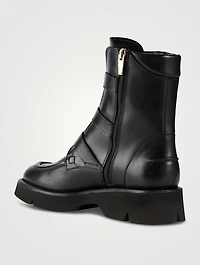 Benwin Leather Combat Boots